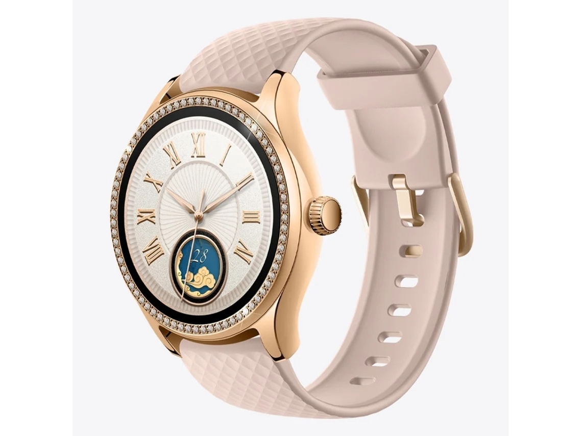 Smartwatch Attend/fazer Chamadas Monitoramento de Saúde 1.38 Polegadas IP68 À Prova Dágua Para Iphone Android Ouro Rosa Bestvite