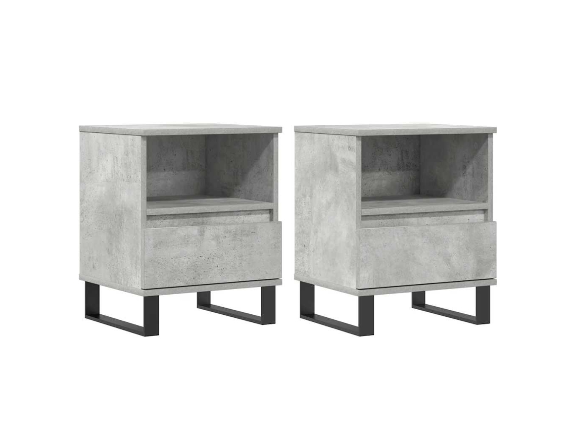 Conjunto de Mesas de Cabeceira Derivados de Madeira Cinzento Cimento MAISON EXCLUSIVE