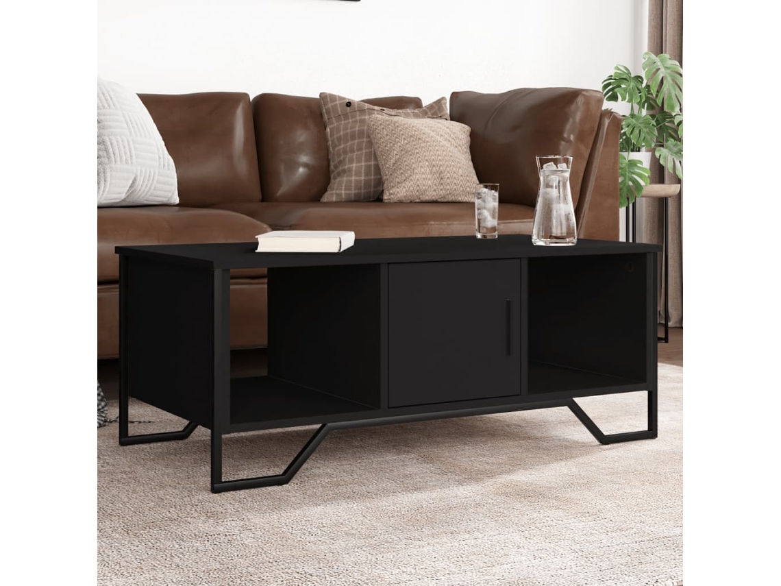 Vidaxl Mesa De Centro 100x51x40 Cm Derivados De Madeira Preto
