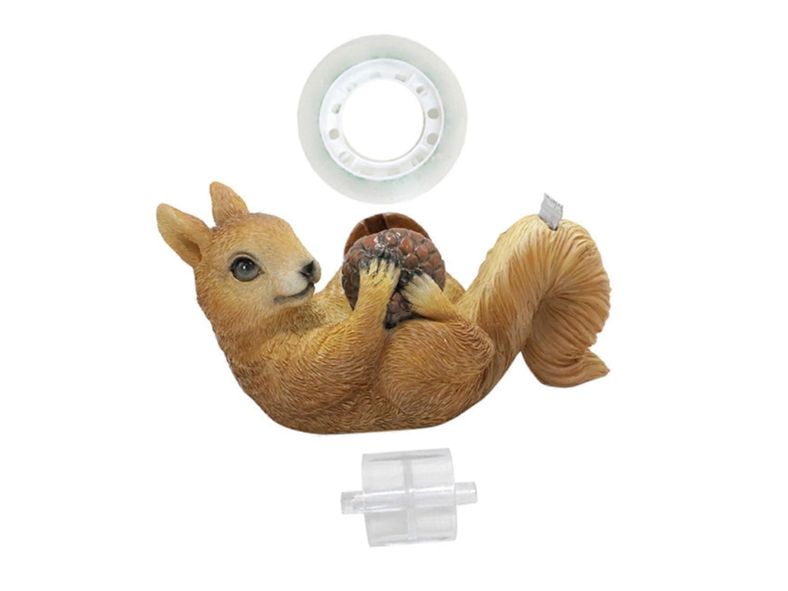 Porta fita Adesiva em Resina, Acessório de Mesa, Dispensador Fita Adesiva, Formato Esquilo, Desenho Animado D e Animal, Ideal para Crianças GOKOCO