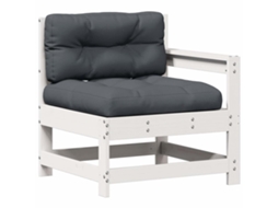 8 Pcs Conj. Lounge de Jardim C/ Almofadões Pinho Maciço Branco MAISON EXCLUSIVE