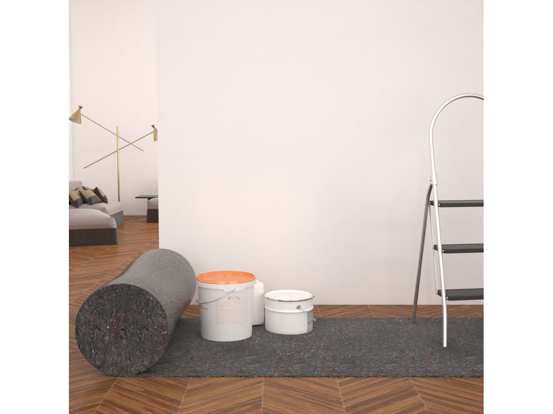 Vidaxl Tapete P/ Pintor Em Velo Antiderrapante 50 M 180 G/m² Cinzento