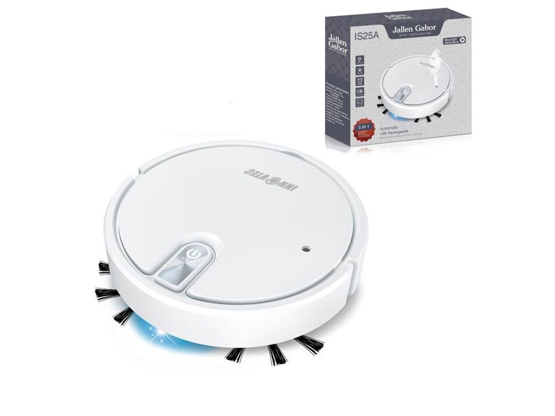 POUSADA Robô Aspirador de Pó 5 em 1 - Potência Sucção 1800 Pa Para Tapetes e Pêlos Animais, Detecção Obstáculos, Automático INNOVTEC (Outlet Caixa Aberta)