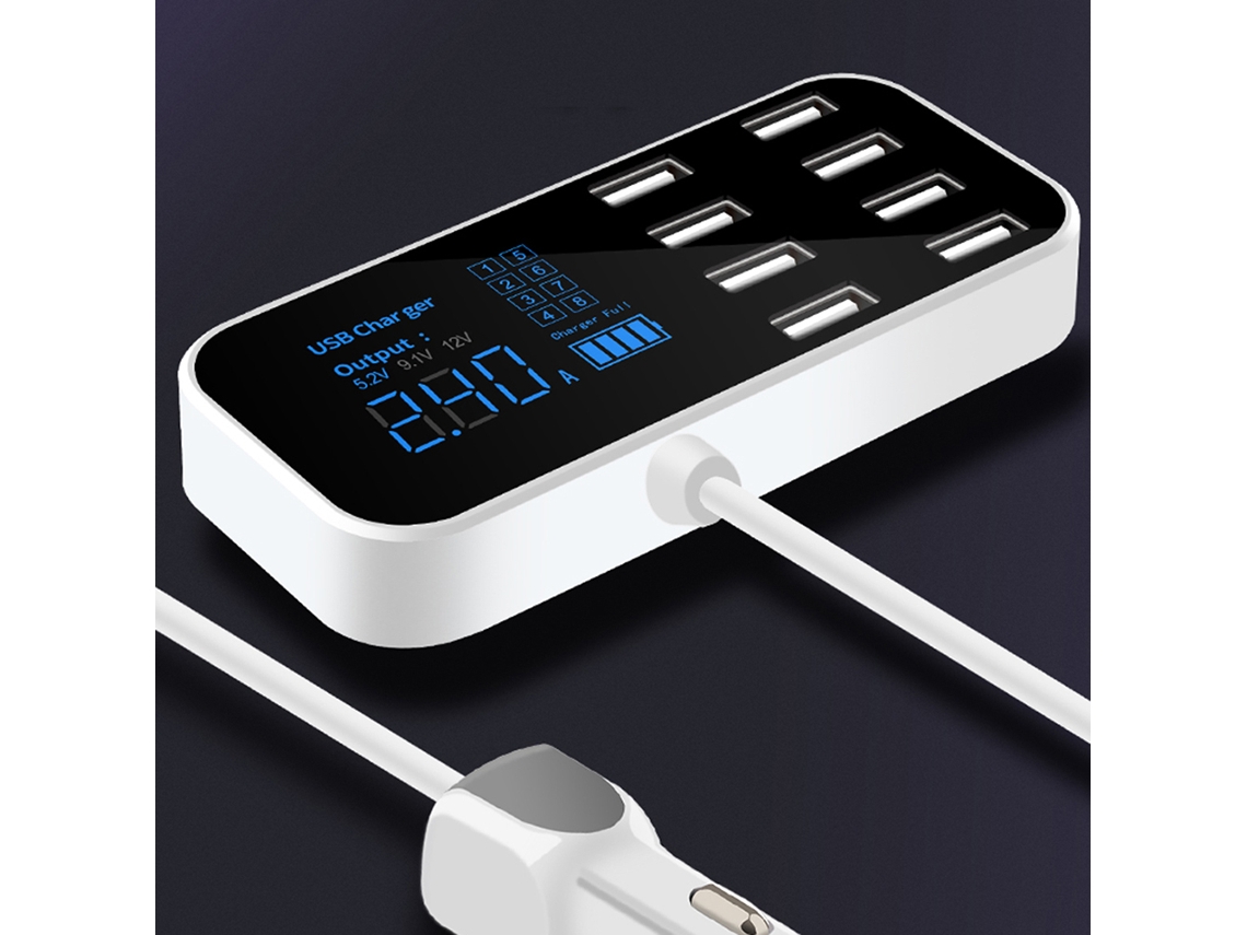 Carregador de Carro LAXISCREED 8 Portas Usb