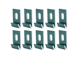 Conjunto de 10 suportes de base AQUAFORGE, ganchos e acessórios para estufa em alumínio verde