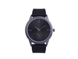 Reloj De Cuarzo Casual Unisex Con Correa De Silicona Y Dial Cuadrado Negro