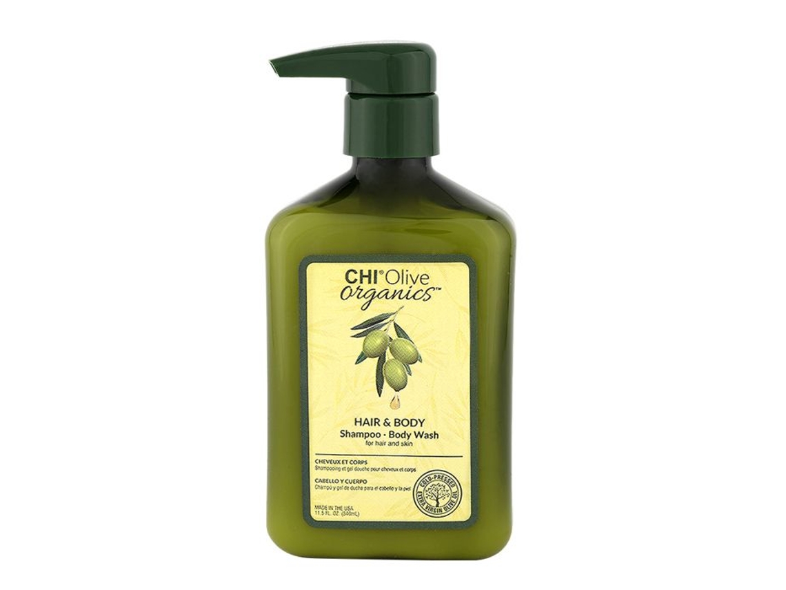 Nettoyant Corporal Shampoo Para Cabelos E Corpo Olive Organics Pela Chi Para Unissex Gel De Banho 11,5 Oz
