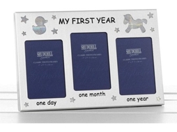 Fotolijst De Memórias Do Primeiro Ano - Cadeau Para Novos Pais - Fotolijst Para Bebés - Aberturas Para Dia/mês/ano - Envio Em Caixa De Presente - Foto