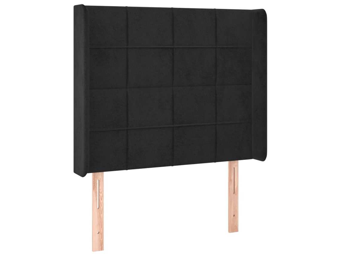 Headboard, Headboards Vidaxl Preto Veludo (93 X 16 X 118/128 Cm)