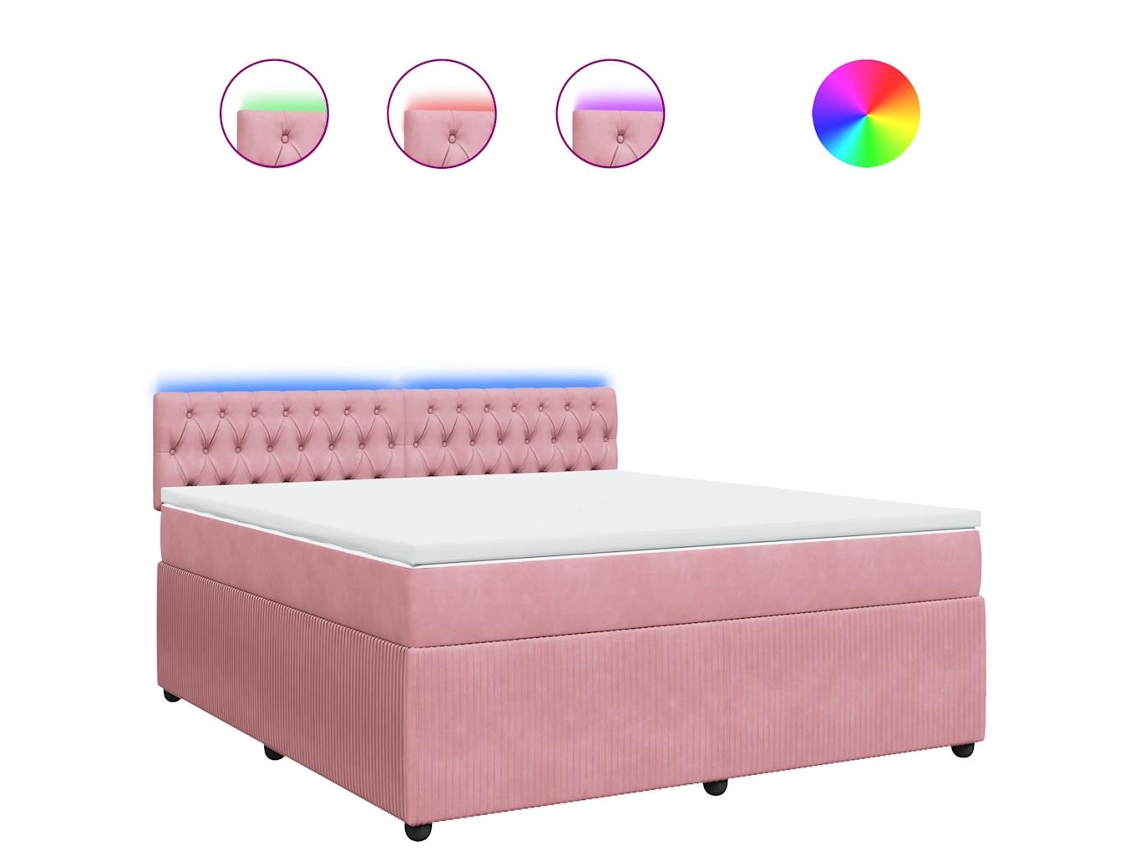 Box Spring Bed, Box Spring Beds Vidaxl Cor-de-rosa Veludo (180 X 200 Cm)