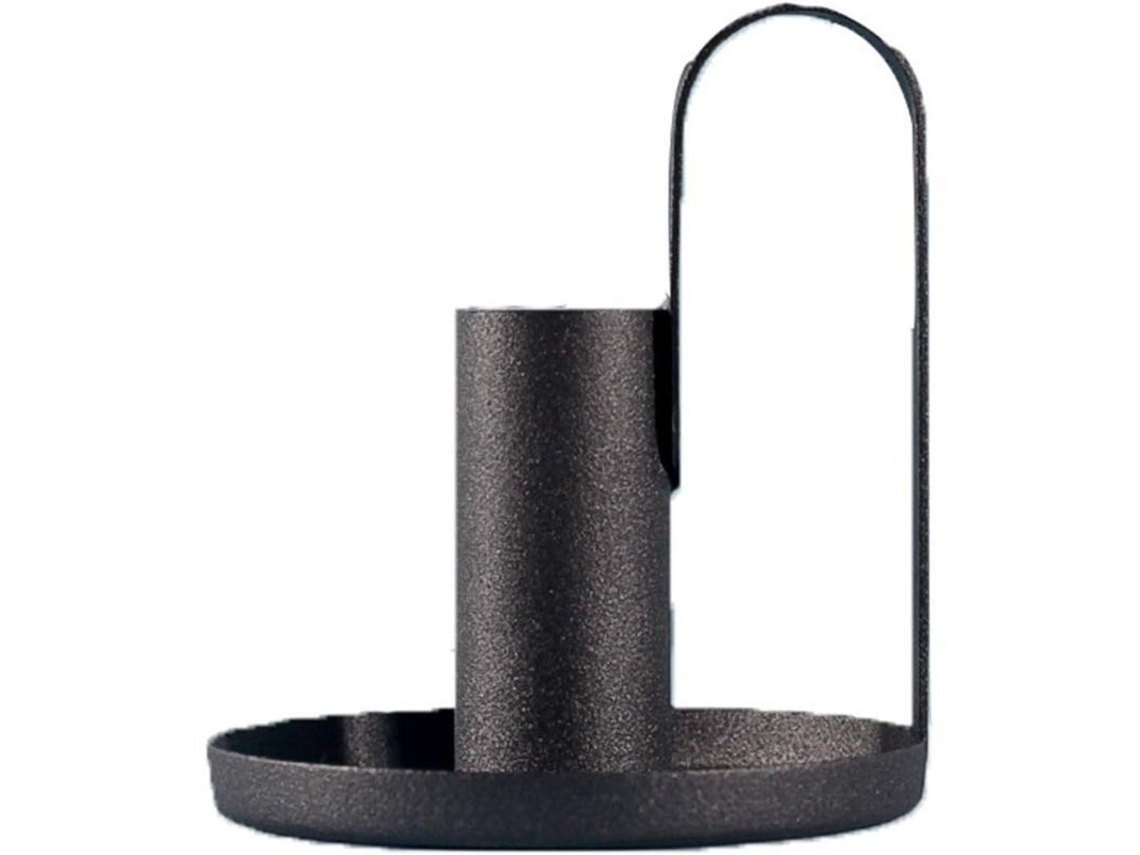 Porta Velas De Hierro Forjado, Mango Negro, Diseño Simple, Base Para Velas, 2 Unidades