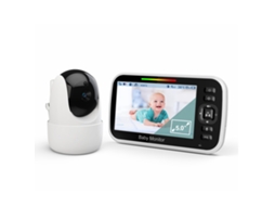 Câmera de Monitoramento para Bebê, Tela de 5 Polegadas, Hd, Visão Noturna, Áudio Bidirecional, Zoom AQUAFORGE