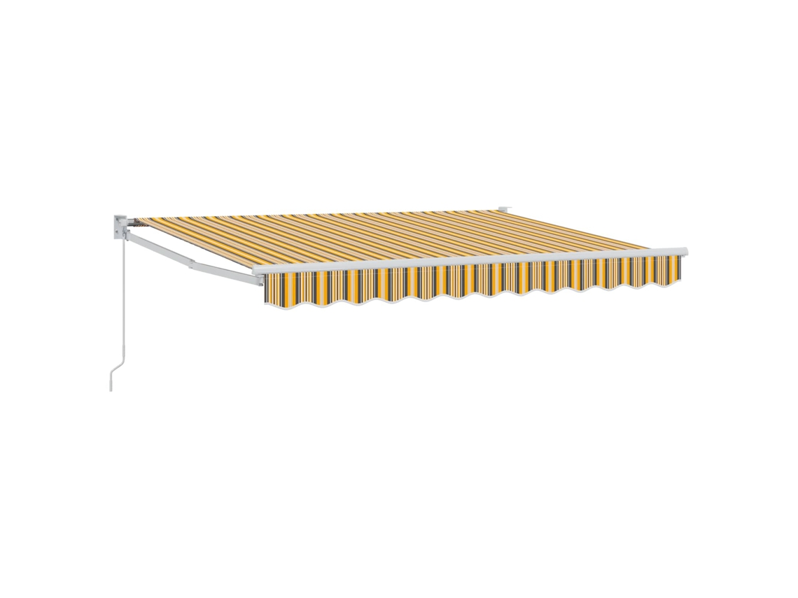 Vidaxl Toldo Retrátil Amarelo, Cinza E Branco 3,5 X 2 M