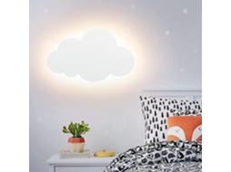 Rebe lâmpada de Parede Nuvem Interior Moderna com Led Integrado Acrílico Luz Quente para Quarto Infantil Branco