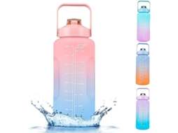 2026 Linjou Sports Water Bottle 2l com Tempo Brands Frase Motivacional Bico Desmontável e Apertura de um Clique