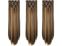 Conjunto SFUSHOS de aplique de cabelo com coque, extensões com presilhas