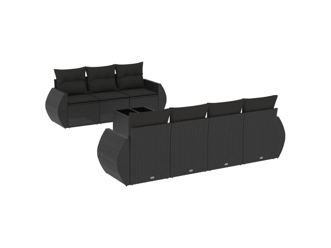 Garden Sofa Set, Garden Sofa Sets Vidaxl Preto Rattan / Vime (n/a)
