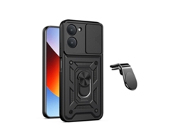 Kit Suporte De Carro Magnético L Capa De Proteção Militar Magnética Janela Deslizante Gift4me Para Xiaomi Redmi A7 - Preto
