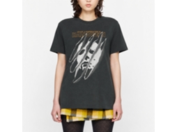 Rockinstone Halloween Torn Halloween Mask Black T-shirt Size:m