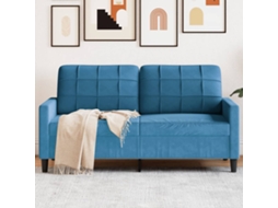 Sofá De 2 Lugares Veludo 140 Cm Azul Lovely Home