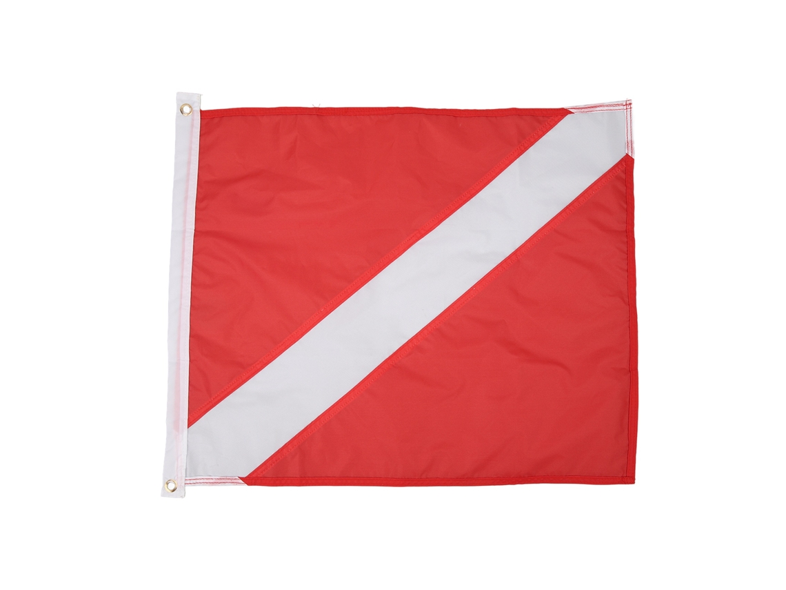 Bandeira De Mergulho Vermelha E Branca 49x59cm Nylon Leve Para Atividades Subaquáticas