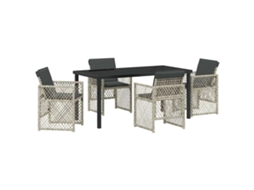 Maison Exclusive - Conjunto De Jantar Para Jardim 5 Pcs Cinzento-claro Vime Pe