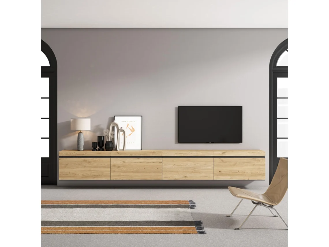 Móvel de Tv 320X45X35 Cm Tv de Grande Formato Suspensos Carvalho SKRAUT HOME
