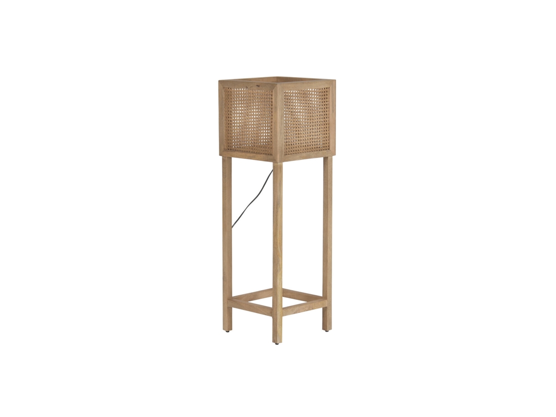 Luminária de Chão em Fibra Natural Marrom, Modelo Mango, 32x32x100cm ALEXANDRA HOUSE LIVING