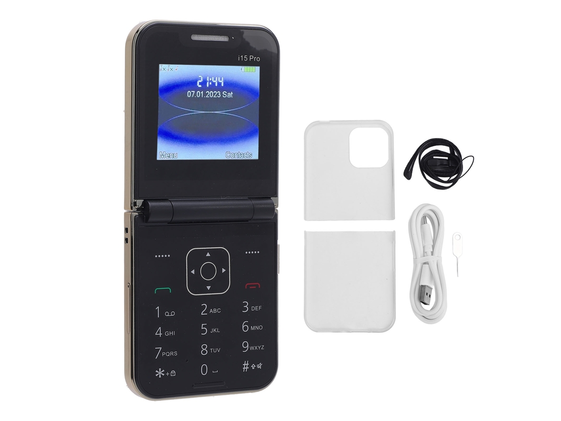 Aetheria telefone Flip Desbloqueado Dual Sim Botões Grandes Idosos Lanterna Fm 2.4 Polegadas Ouro