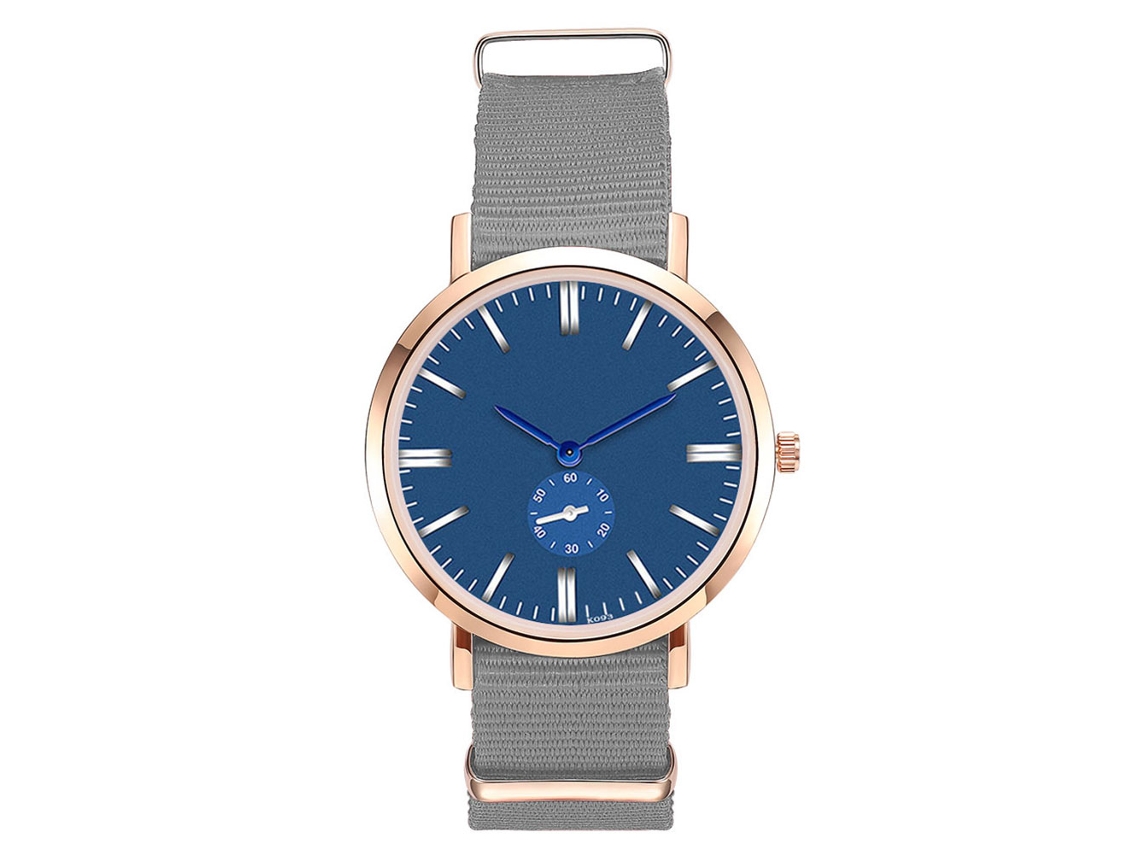 Reloj De Cuarzo Para Hombre Con Correa De Nailon, Dial Azul, Escala Gris, Zhoulianfa