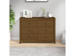 Vidaxl Armário De Apoio 100x40x72 Cm Pinho Maciço Castanho Mel