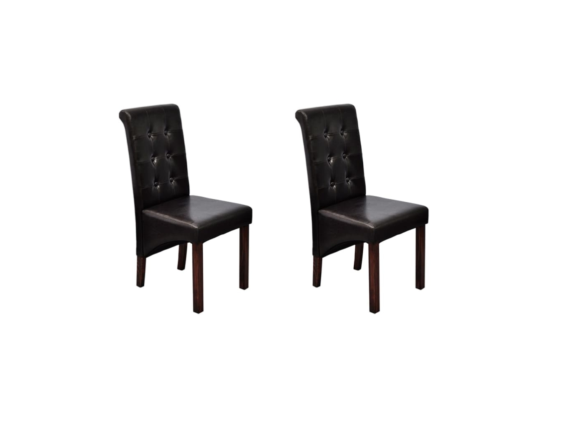 Vidaxl Cadeiras De Jantar 2 Pcs Couro Artificial Castanho