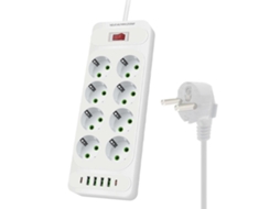 Tomada Usb Com Interruptores Integrados, Rgua De Energia Multifuncional Europeia Em Abs Para Uso Domstico E Comercial Na Europa, Branca. Olysi Shop