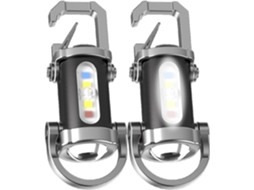 Conjunto De 2 Lanternas Chaveiro, Mini Lanternas De 1200 Lúmens, Luzes Portáteis Recarregáveis Para Camping E