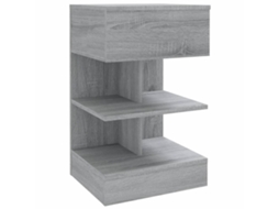 Bedside Cabinet, Bedside Cabinets Vidaxl Cinzeto Madeira Processada (n/a)