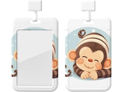 Porta Crachá Com Estampa De Macaco Dormindo, Cordão, Capa Protetora De Plástico Impermeável Crachá Identificação