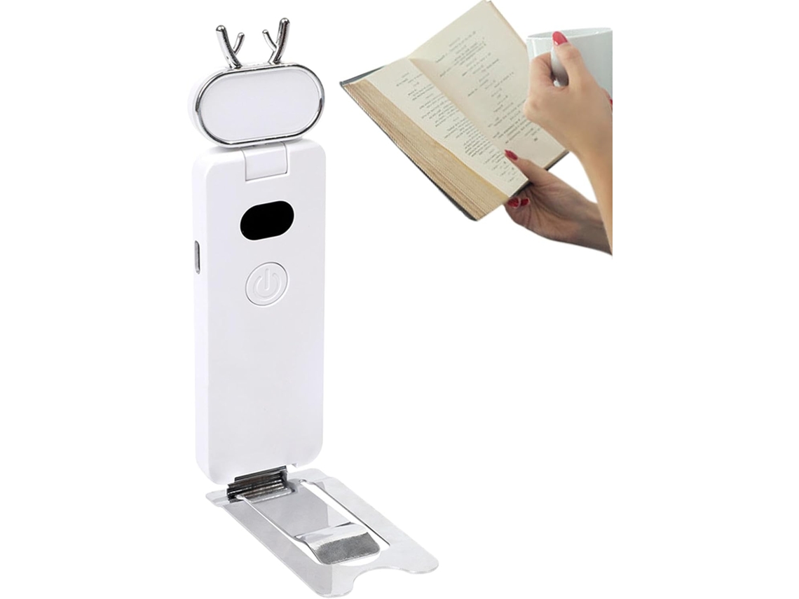 Luz De Leitura Com Clipe, Recarregável Via Usb, Para Marcadores De Página – Pequena Luz Com Proteção Os Olhos, 3 Cores