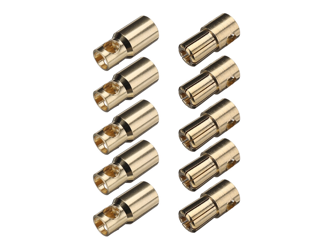 6,0 Mm 5 Pares Conector Bala Ficha Banana 3,5/6,0/8,0 Mm Peça de Substituição para Motor de Bateria Rc MDUG