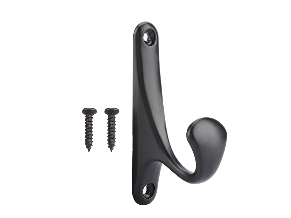 Gancho de Parede para Casaco, Banheiro, Closet, Rack Holder, Preto Mate, Durável com MARCA