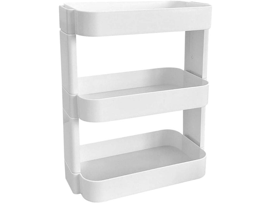 Organizador De Mesa Multifuncional Ciieeo Com 3 Níveis, Removível, Branco, Para Maquiagem E Artigos De Papelaria