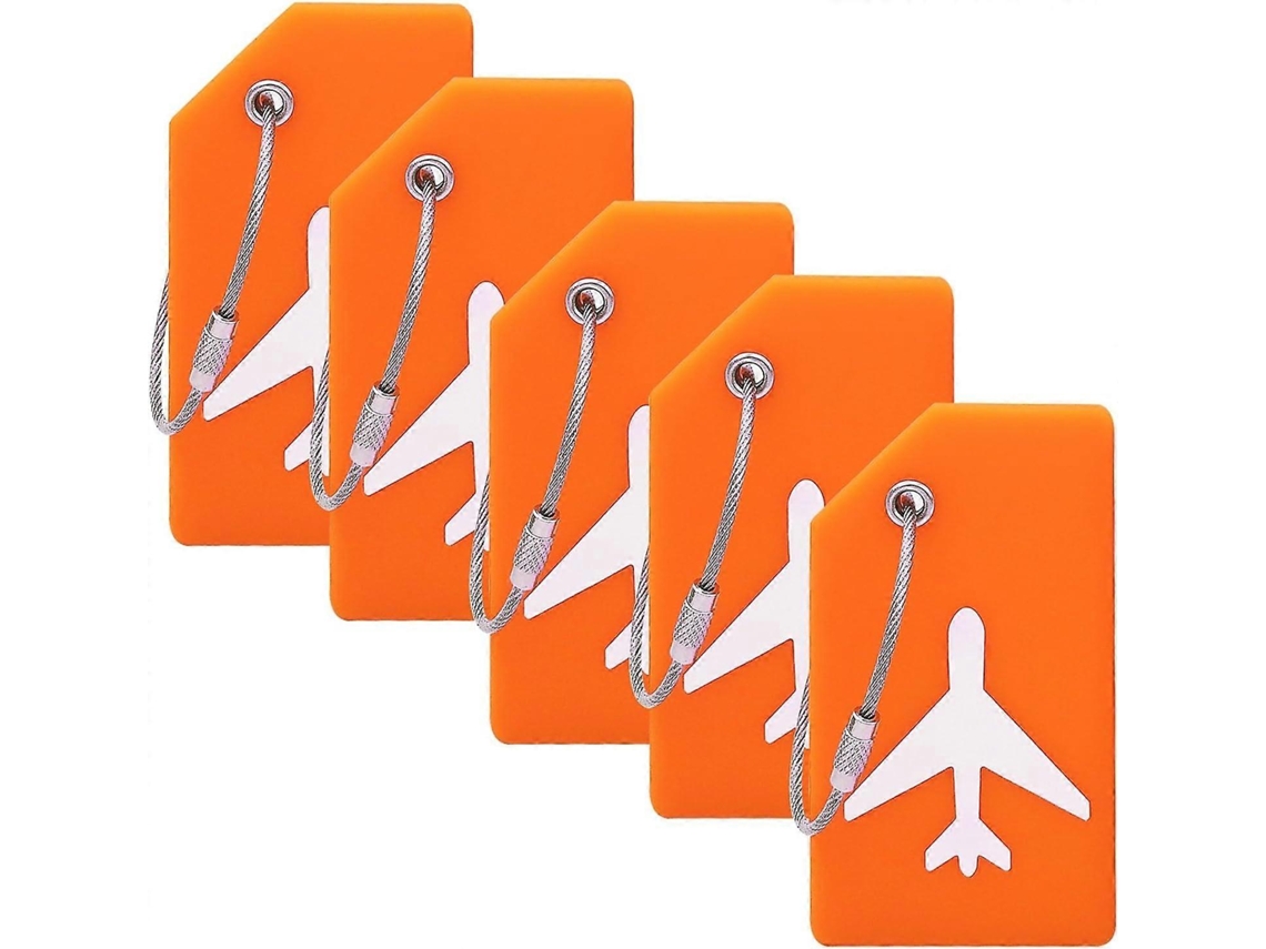 5 etiquetas de silicone para bagagem com identificação BRILVIBERA