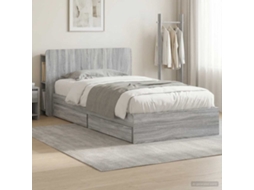 Vidaxl Estrutura De Cama Com Armazenamento Sonoma Cinzento 90 X 190 Cm
