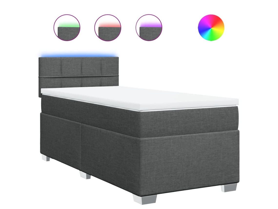 Box Spring Bed, Box Spring Beds Vidaxl Cinzeto Tecido (100 X 200 Cm)