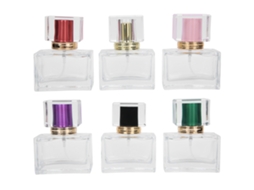 Frasco de vidro para perfume com 6 unidades, recarregável, spray, atomizador e dispensador de perfume de 30ml