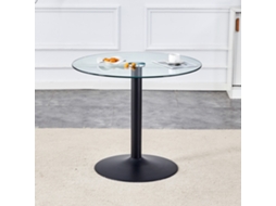 Mesa Redonda De Vidro 85 Cm, Estilo Minimalista Sofisticado, Ideal Para Sala E Jantar
