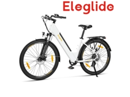 Bicicleta Elétrica Eleglide T1 St 27.5'' 250w (450w Pico) Até 100km Bateria Removível Shimano 7 Velocidades Quadro Rebaixado Branca