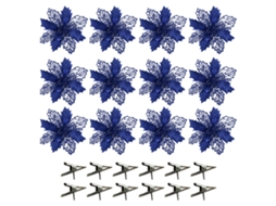 Clips Pequenos Azuis com Ponta Octogonal e Detalhes Dourados para Decorações Natalícias LAXISCREED