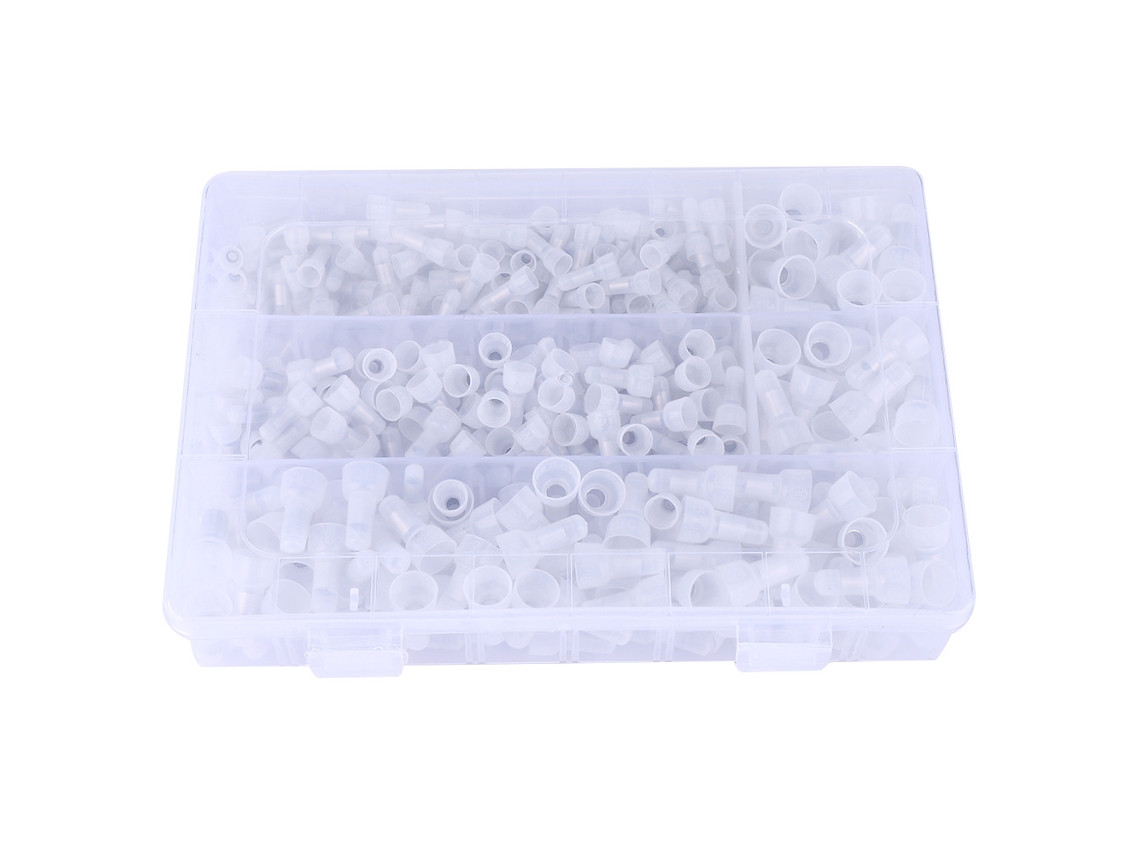 Kit Com 450 Conectores De Terminal De Crimpagem Fechada Em Náilon Para Fios 22-16/16-14/12-10 Awg.