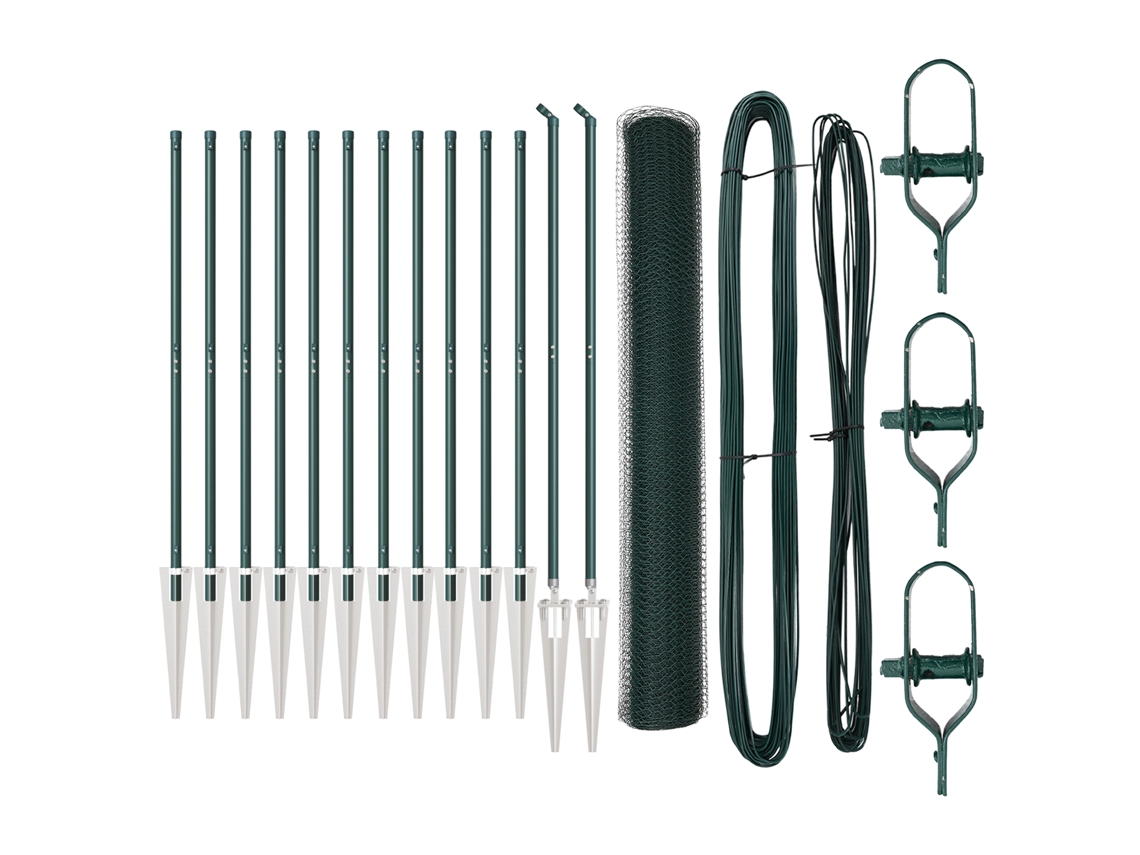 Conjunto 1 Cerca Externa Vidaxl Verde Aço (25 X 1,4 M)