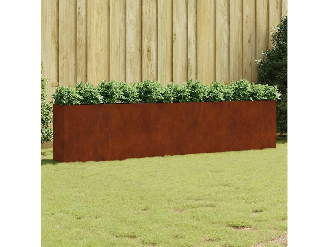 Floreira - Canteiro Elevado de Jardim 360x40x80 Cm Aço Corten HARLANV1